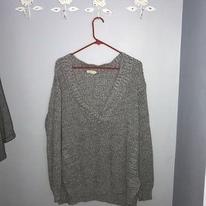 Gray over sized knit sweater